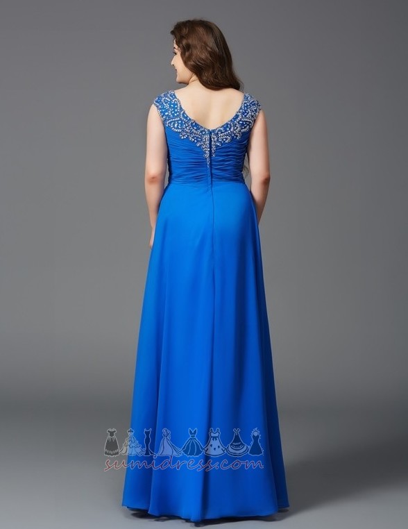 Jewel Bodice Natural Waist Fall Zipper Up Chiffon Floor Length Evening Dress