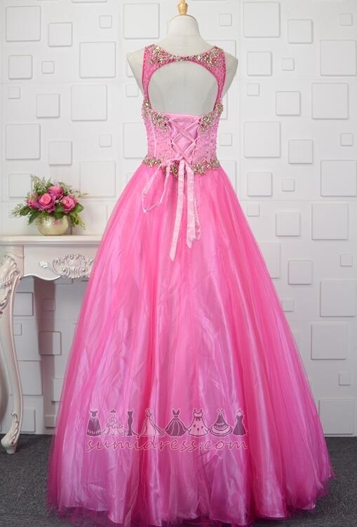 Jewel Bodice Natural Waist Spring Floor Length Pleated A-Line Quinceanera Dress
