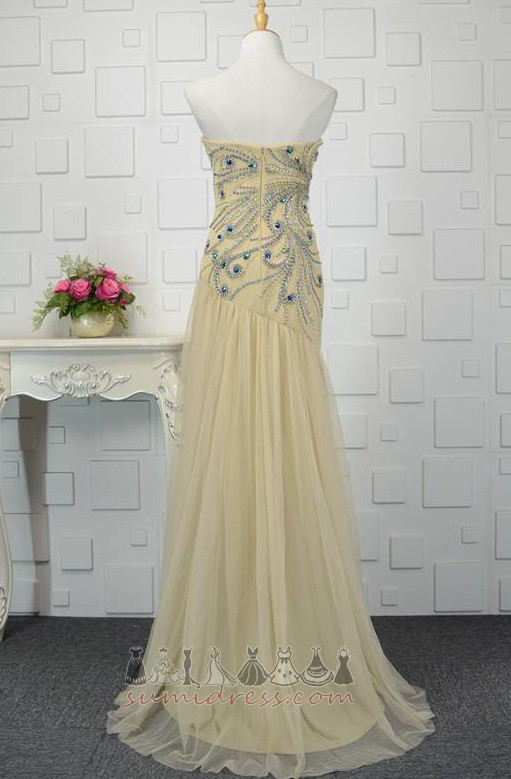 Jewel Bodice Sleeveless Mermaid Luxurious Floor Length Tulle Evening gown