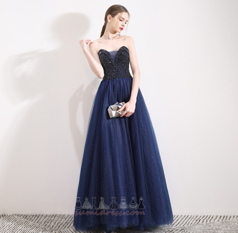 Jewel Bodice Tulle Sleeveless Elegant Sweetheart Ankle Length Evening Dress