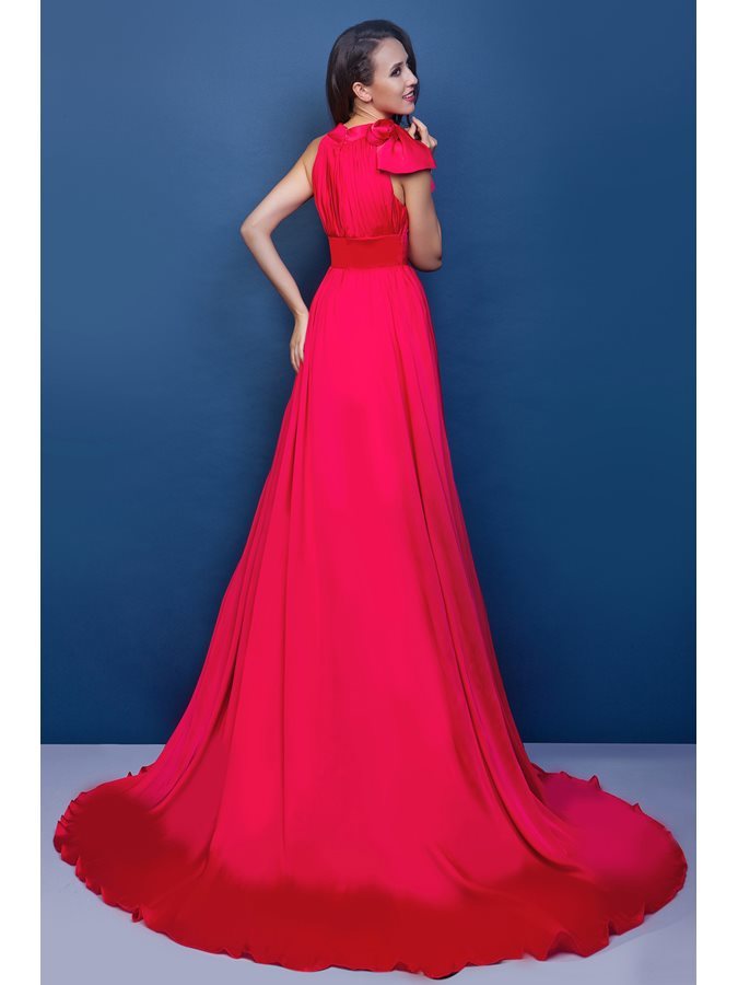 Jewel Elastic Satin Fall A-Line Fancy Medium Evening Dress