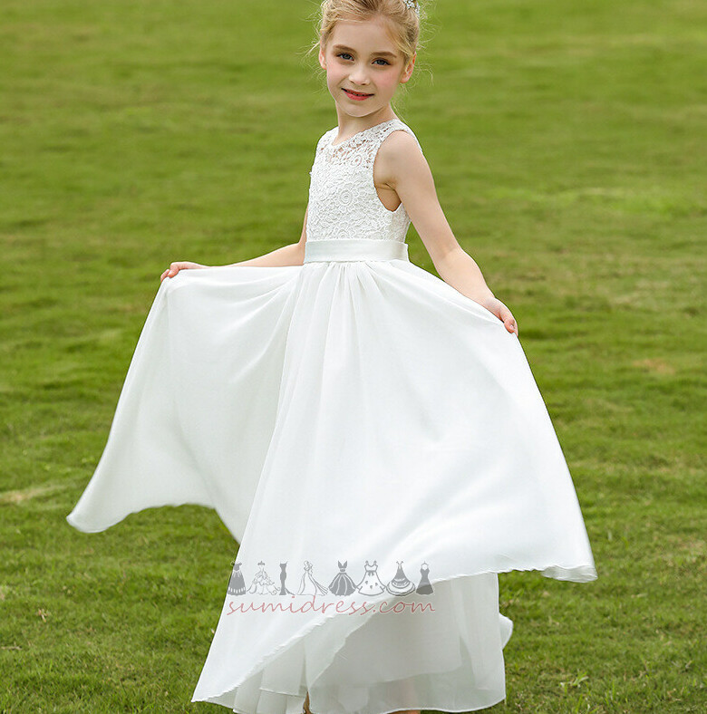 Jewel Fall A-Line Sleeveless Lace Chiffon Little girl dress