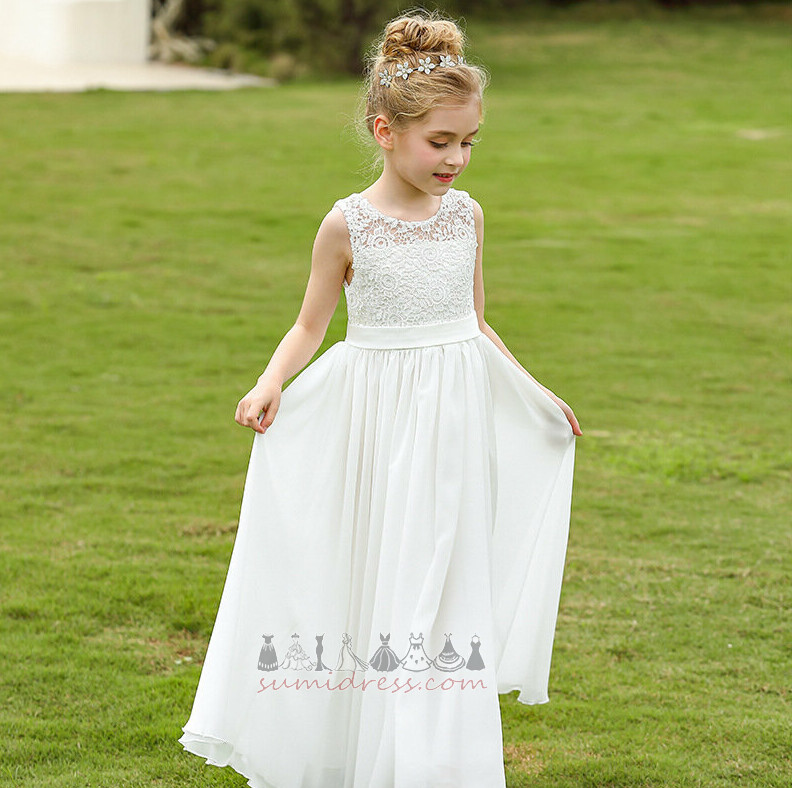Jewel Fall A-Line Sleeveless Lace Chiffon Little girl dress