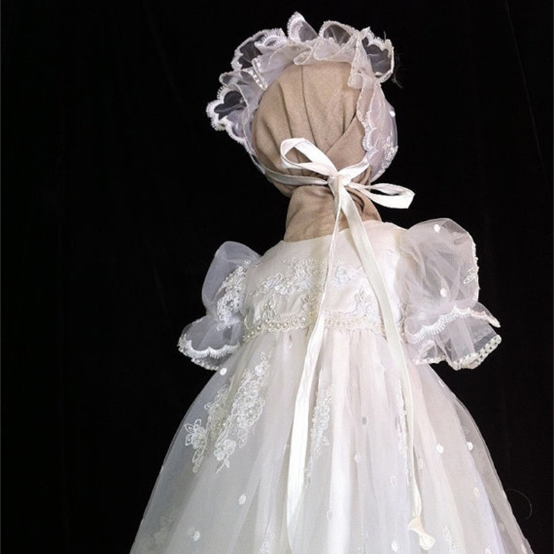 Jewel Lantern Natural Waist Lace Short Sleeves Princess Flower Girl Dress
