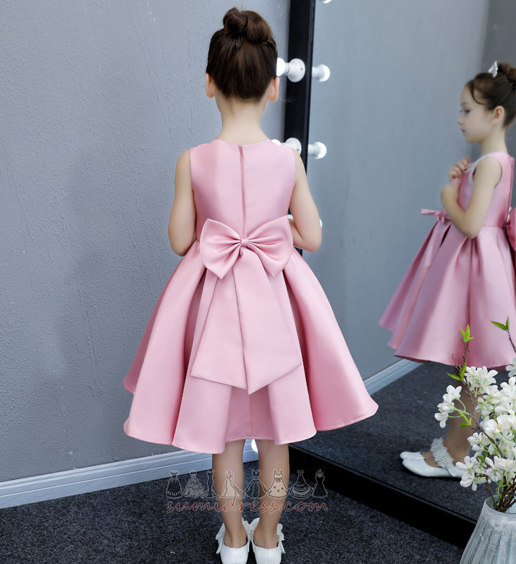 Jewel Satin Natural Waist Knee Length Sleeveless Spring Flower Girl gown