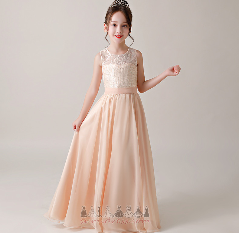Kat uzunluğu Doğal belden Resmi Kolsuz Mücevher Orta Çocuklar elbise