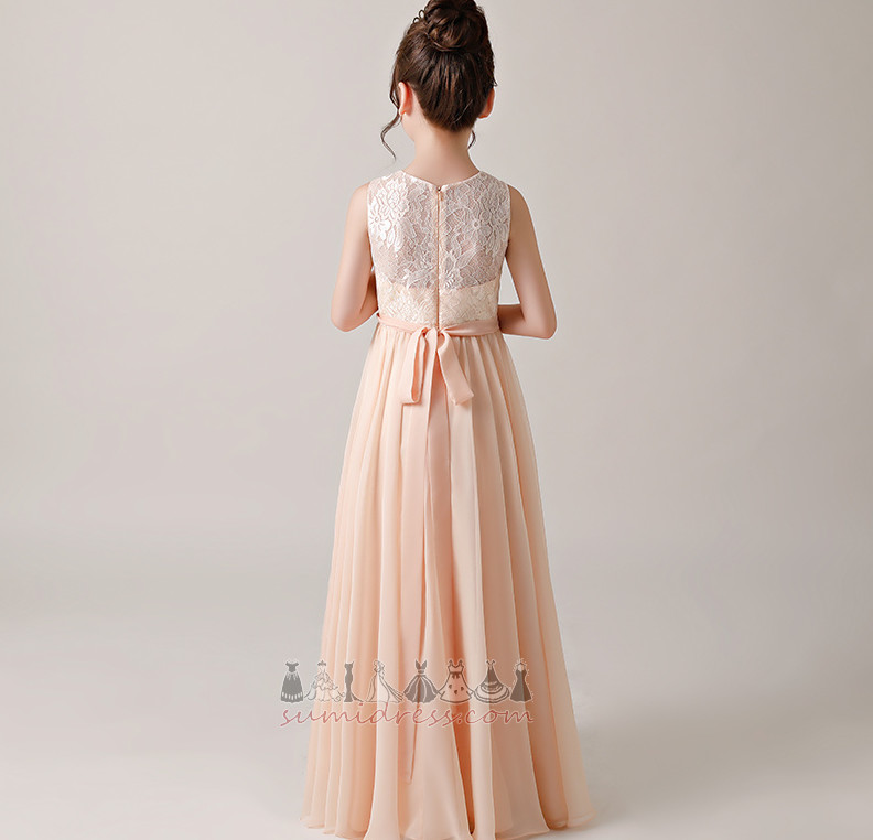 Kat uzunluğu Doğal belden Resmi Kolsuz Mücevher Orta Çocuklar elbise