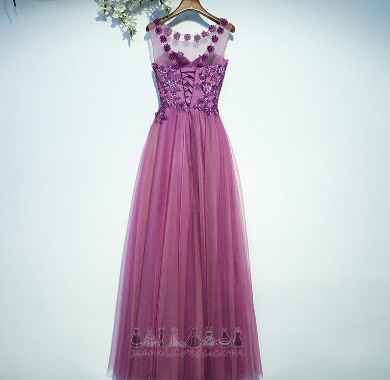 Kepçe Romantik Payetli Uzun Doğal belden Kolsuz Onur hizmetçi elbise
