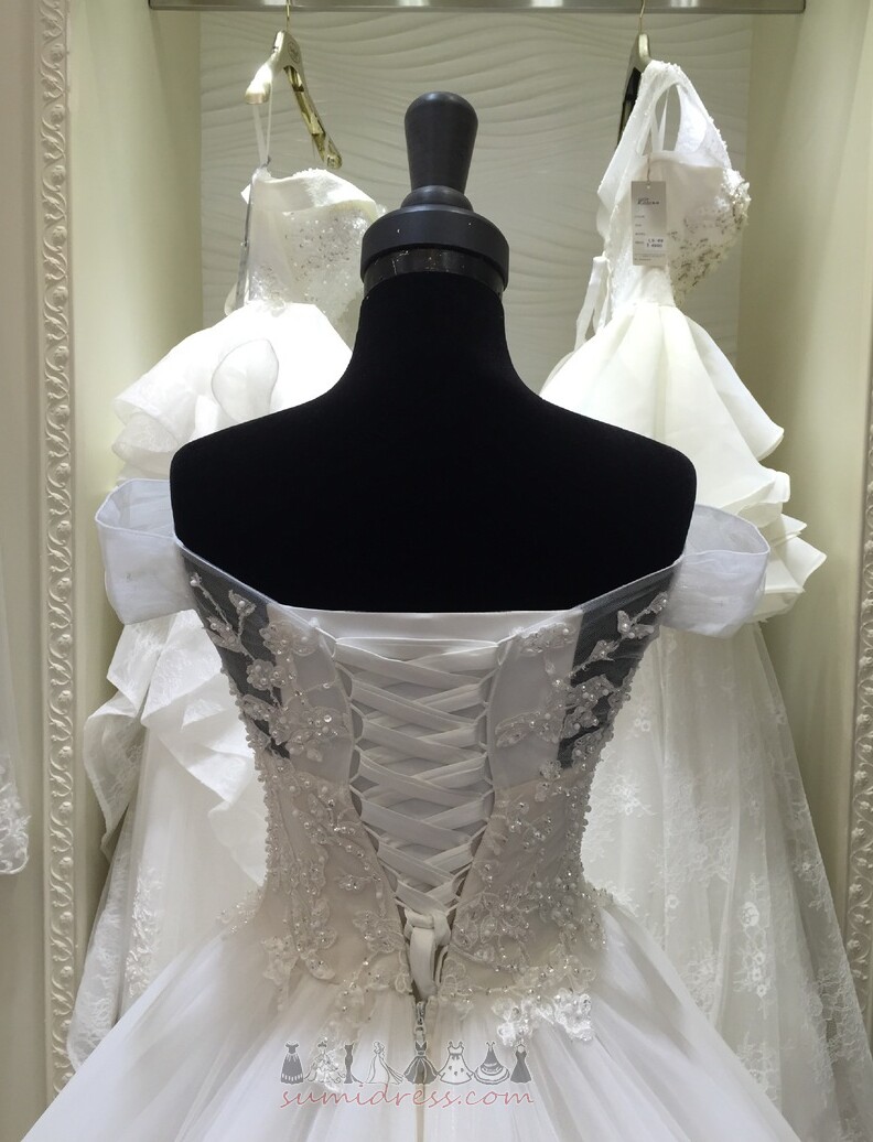 Kepli kollu Doğal belden Kat uzunluğu Düğme Bağcıklı Dantel Düğün Elbise