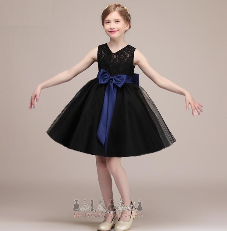 Keyhole Back Sleeveless Knee Length Sashes A-Line Show/Performance Flower Girl Dress
