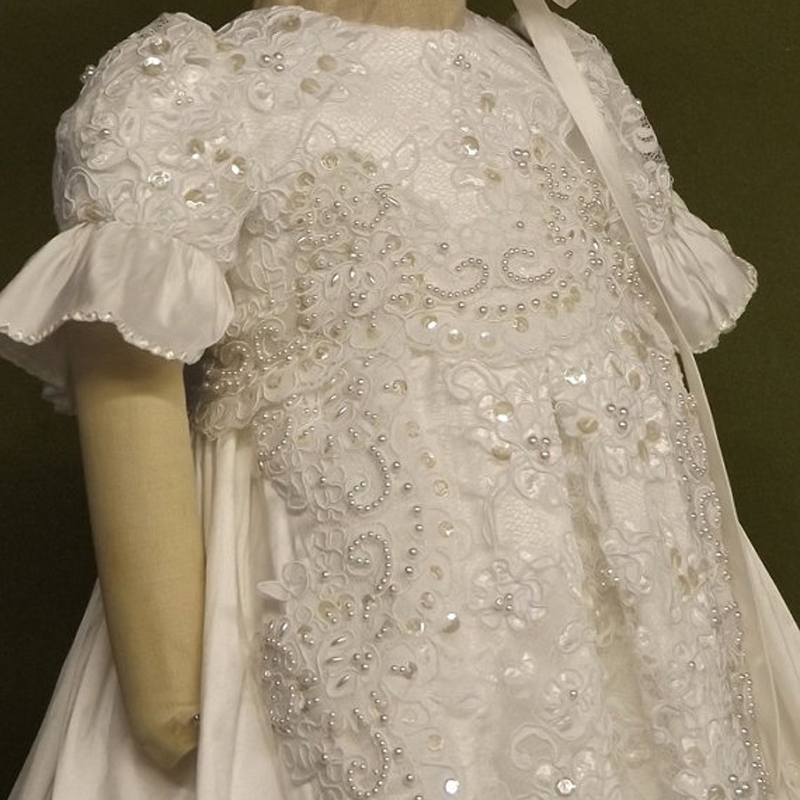 Kısa kollu Yüksek kapalı Mücevher Yay Fener Prenses Çiçek kız elbise