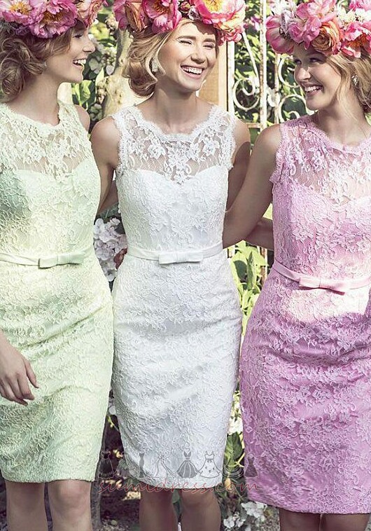 Knee Length Lace Lace Glamorous Wedding Sheath Bridesmaid Dress