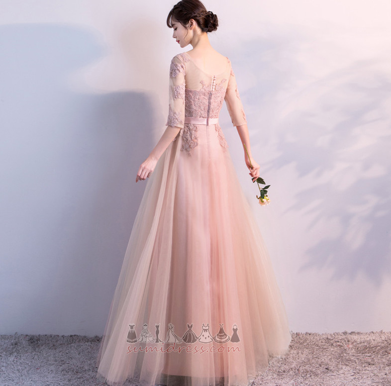 Knöchellang Elegante Natürliche Taille A-Linie Reißverschluss Brautjungfernkleid