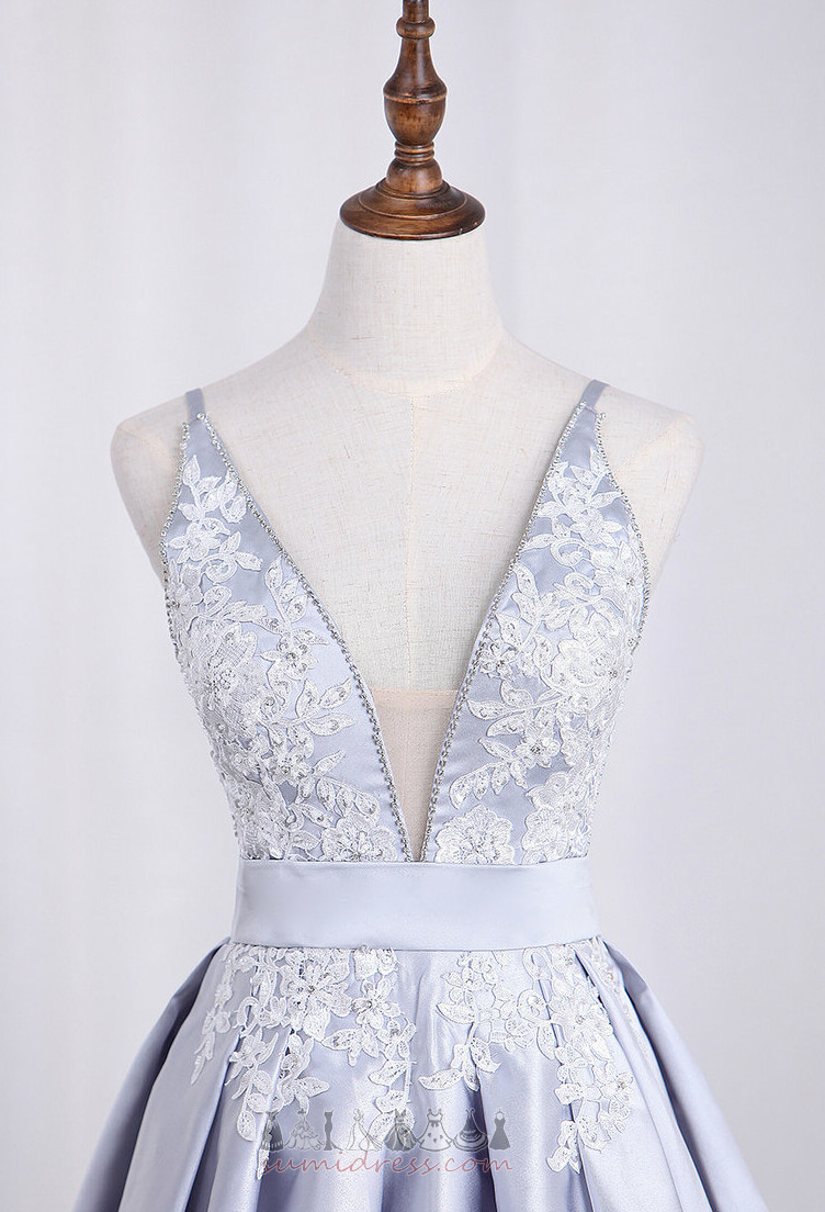 Коктейльные платье короткий элегантный V-образным вырезом A-линия развальцовка весна