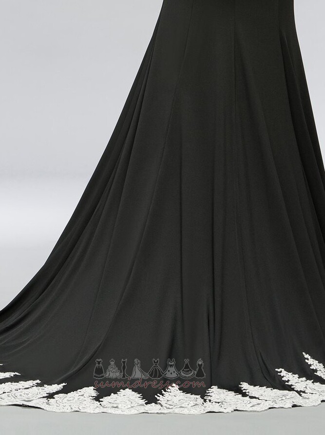 Kolsuz Boncuk Resmi Fermuar yukarıya Mücevher Uzun Gece elbisesi