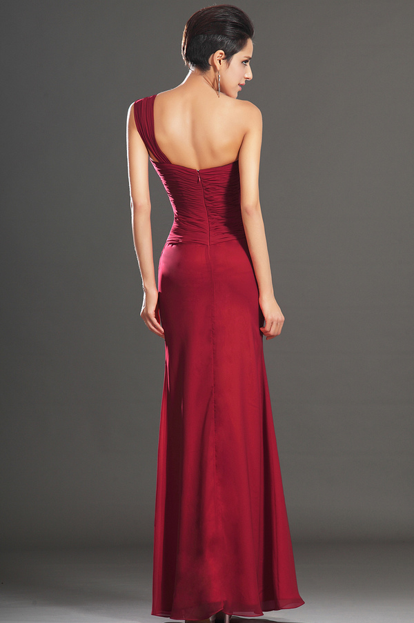 Kompozitni šifon Ruby Dolgo Elegantno Naravni pasu Tulec Večerna obleka
