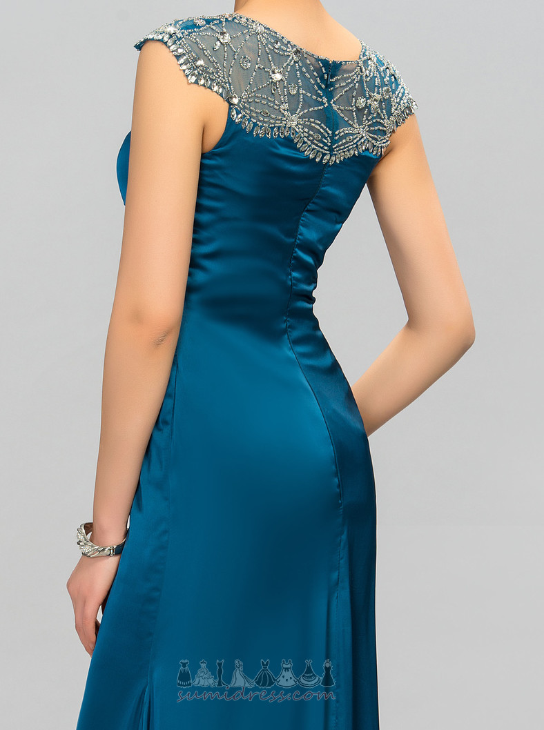 Koralda Naravni pasu Šifon Brez rokavov dragulji steznik Elegantno Večerna obleka