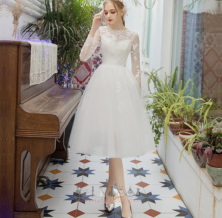 коротка на відкритому повітрі природні Талія Гламурні коштовність Весільна сукня