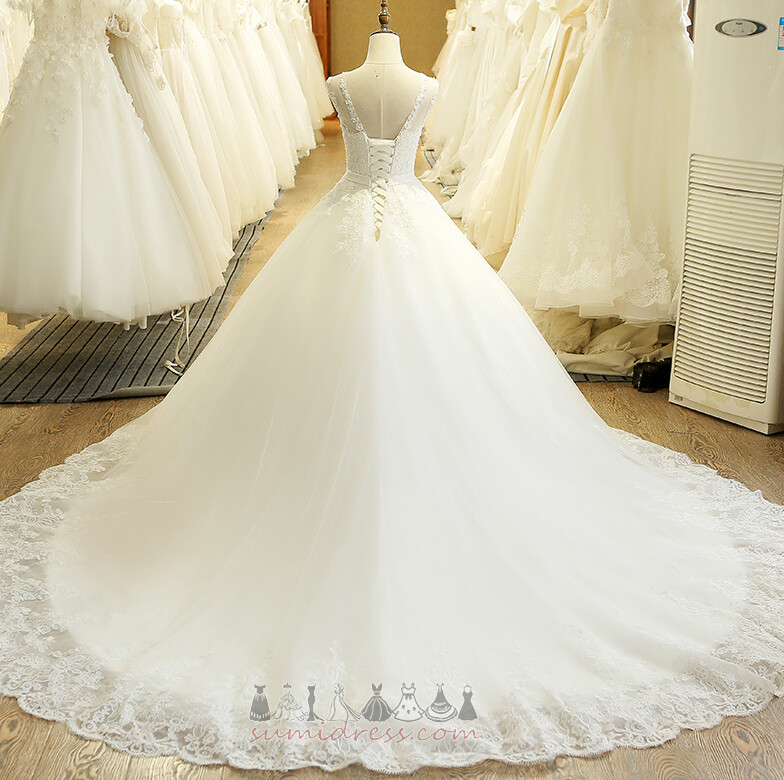 коштовність зал атлас аплікації царський поїзд Мереживо Overlay Весільна сукня