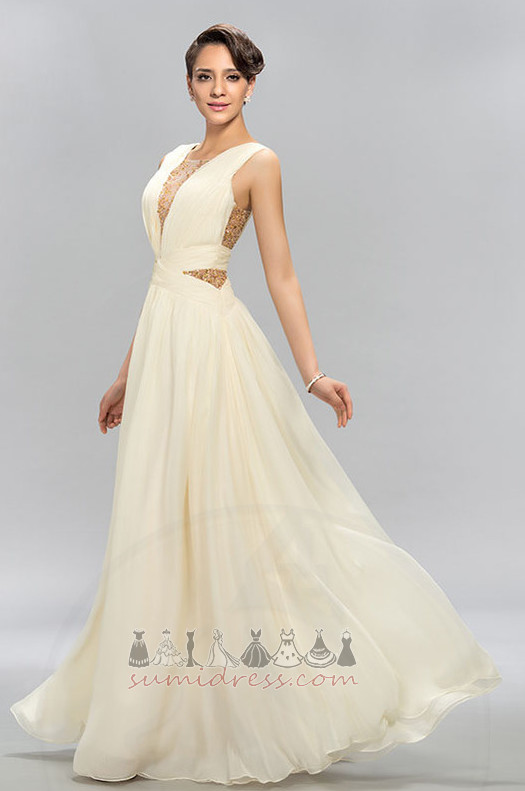 Kotníky S hlubokým výstřihem čalouněné šifón Elegantní A-Line Večerní šaty