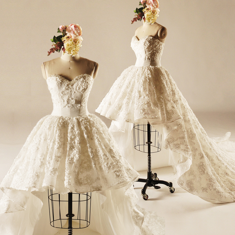 közepes Ujjatlan Édesem Csipke Virágok Formális Esküvői ruha