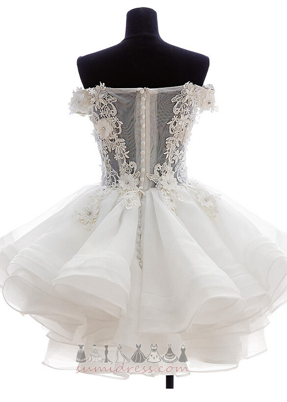 Krátke Plesové šaty Zips hore Čipka Letné Vonkajší Svadobné šaty