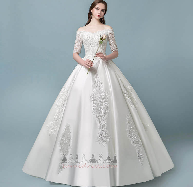 Kyrka A-linjeformat Tre fjärdedelar ärmar Formella Vinter Medium bröllops kjol