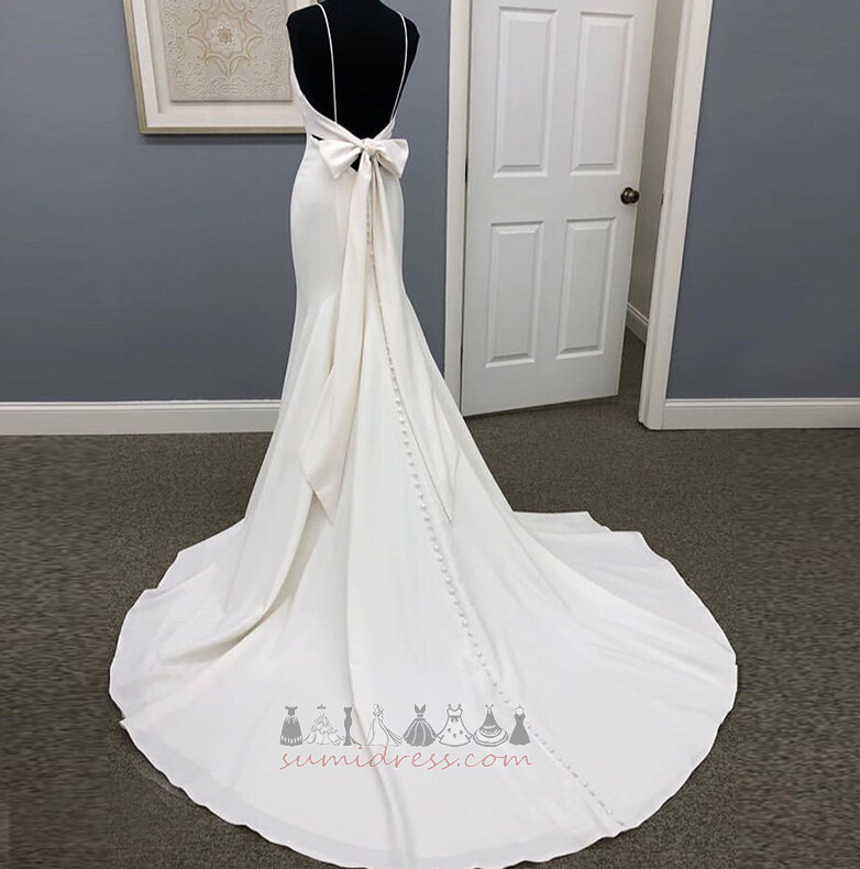 La robe de mariage En Plein Air Sans Manches Au Drapée Menue Satin Col en V