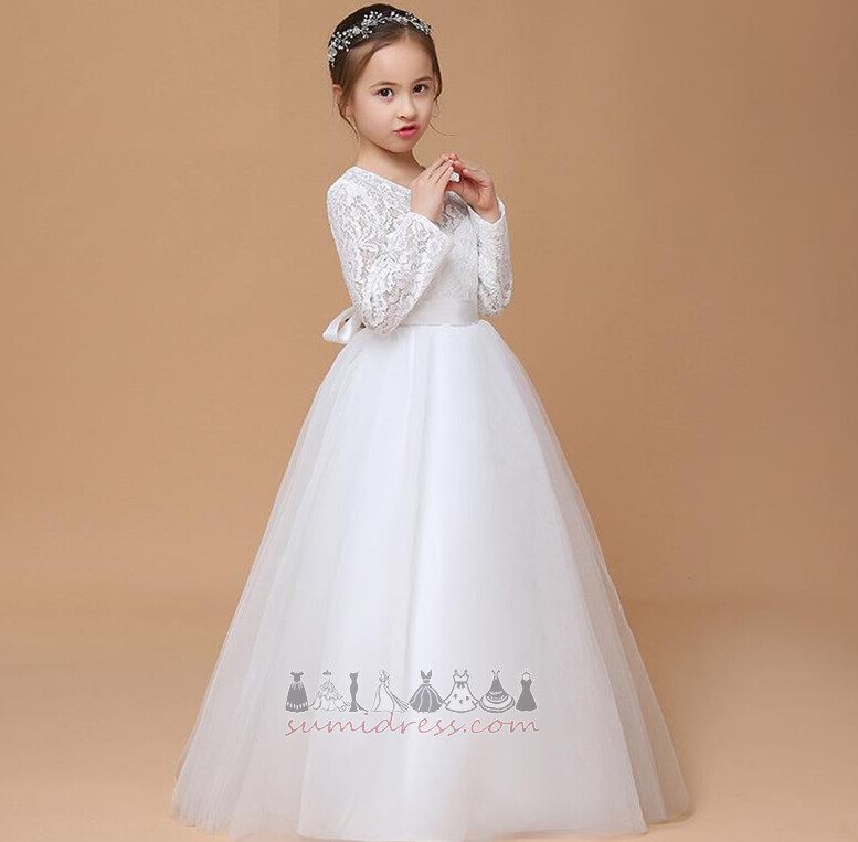 Lace Ankle Length Lace A-Line Fall Zipper Up Flower Girl Dress