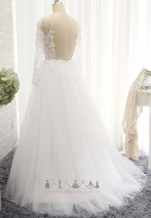 Lace Applique Bateau Beach Floor Length Summer Wedding Dress