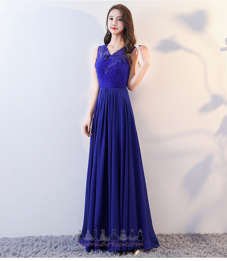 Lace Elegant Pleated Bodice Ball Natural Waist Floor Length Bridesmaid Dress