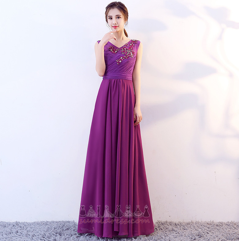 Lace Elegant Pleated Bodice Ball Natural Waist Floor Length Bridesmaid Dress