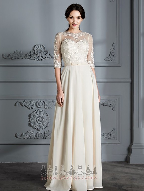Lace Jewel Beach Elegant A-Line Natural Waist Wedding Dress
