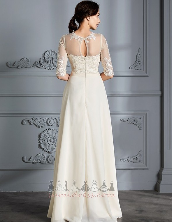 Lace Jewel Beach Elegant A-Line Natural Waist Wedding Dress