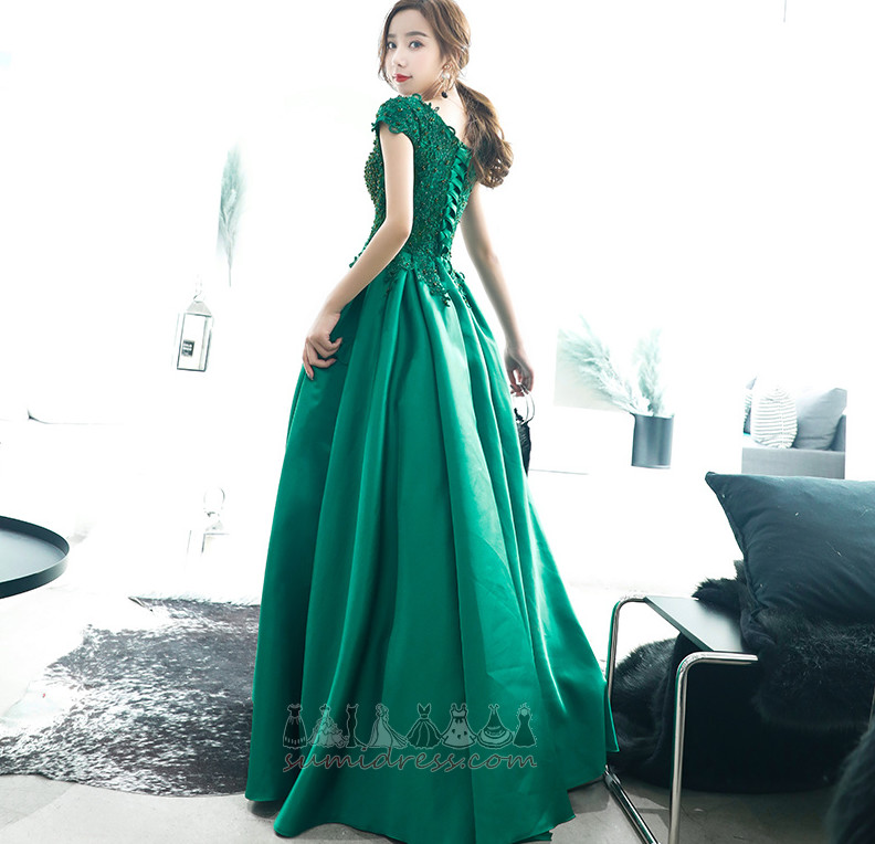 Lace Lace-up Natural Waist A-Line Fall Lace Prom Dress