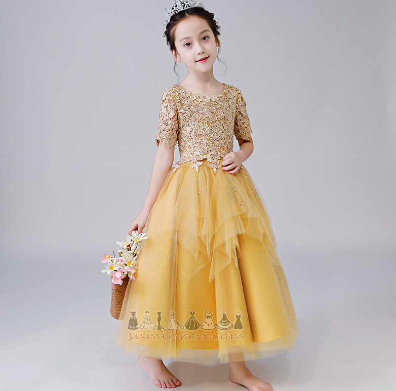 Lace Natural Waist Formal Ankle Length A-Line Lace Flower Girl Dress