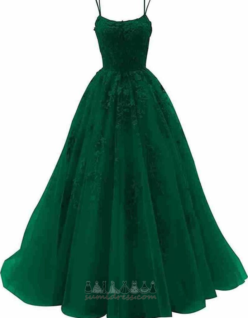Lace Overlay A-Line Formal Pear Lace Lace-up Prom Dress