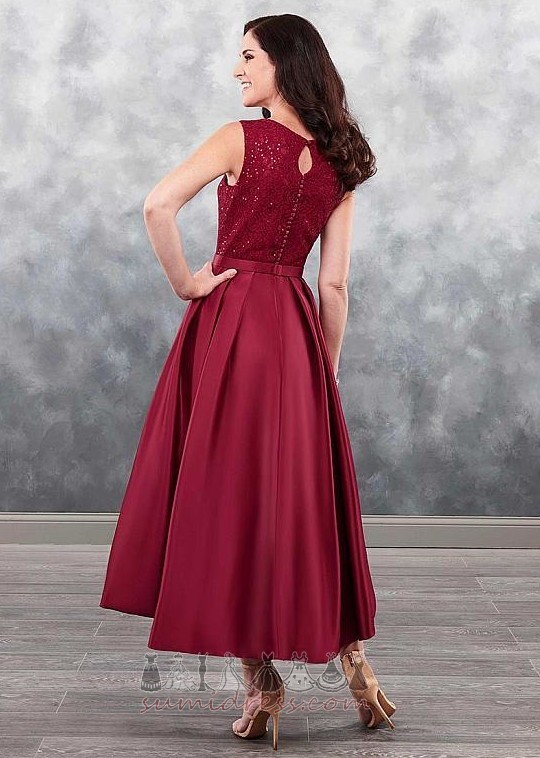 Lace Overlay Hemline Asymmetrical 3/4 Length Sleeves Bateau Natural Waist Mother Dress