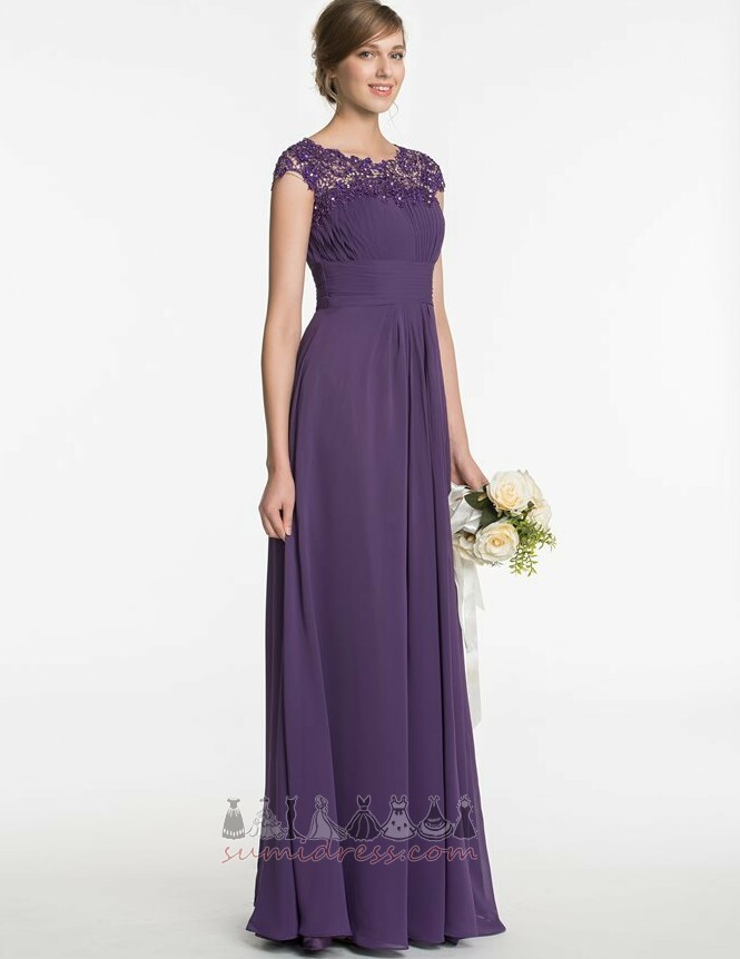 Lace Overlay Jewel Sleeveless Elegant Pleated Bodice Natural Waist Bridesmaid Dress