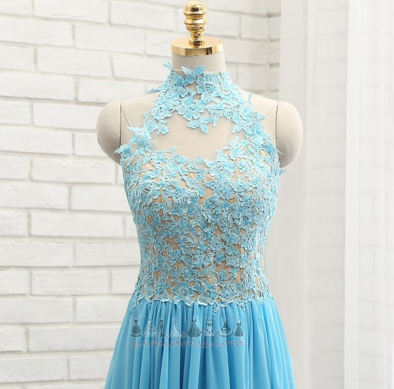 Lace Overlay Sleeveless Lace Spring Backless Sweep Train Prom Dress