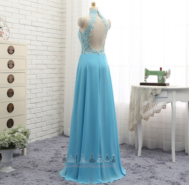 Lace Overlay Sleeveless Lace Spring Backless Sweep Train Prom Dress