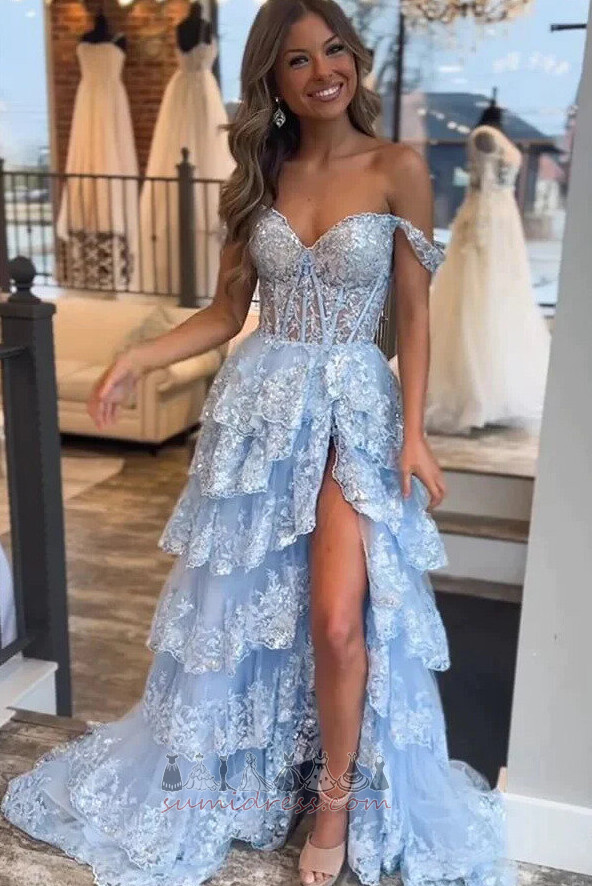 Lace Sleeveless Long Formal A-Line Ball Prom Dress
