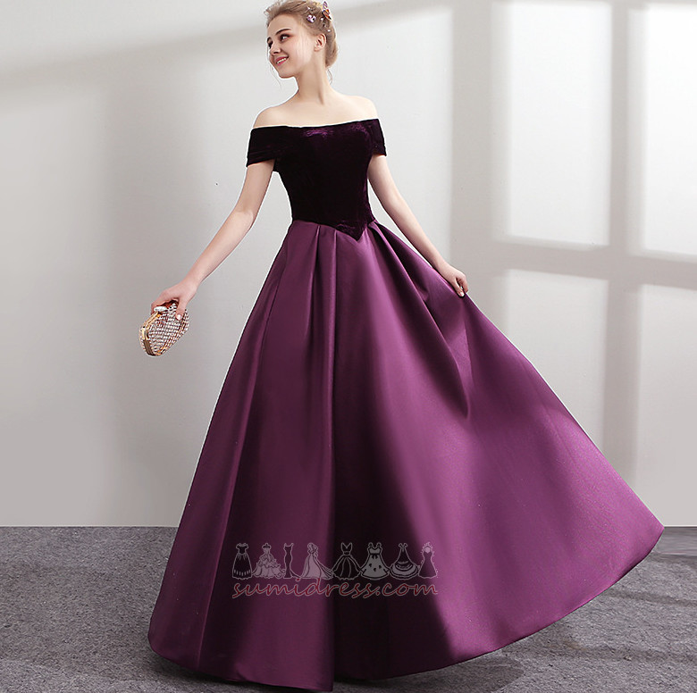 Lace-up A-Line Basque Waist Satin Demure Elegant Prom Dress