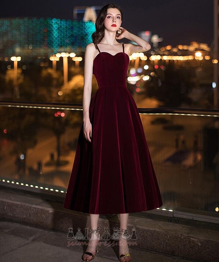 Lace-up A-Line Spaghetti Straps Winter Sweep Train Draped Evening Dress
