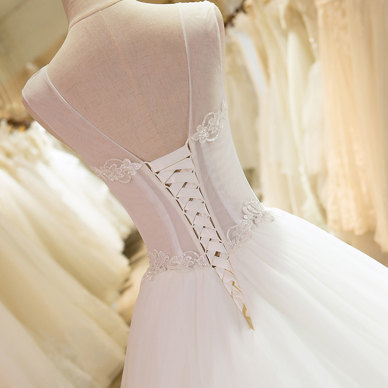 Lace-up Bateau Church Sleeveless Medium A-Line Wedding Dress