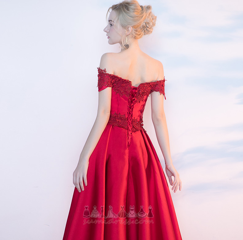 Lace-up Floor Length Lace Capped Sleeves A-Line Natural Waist Evening gown