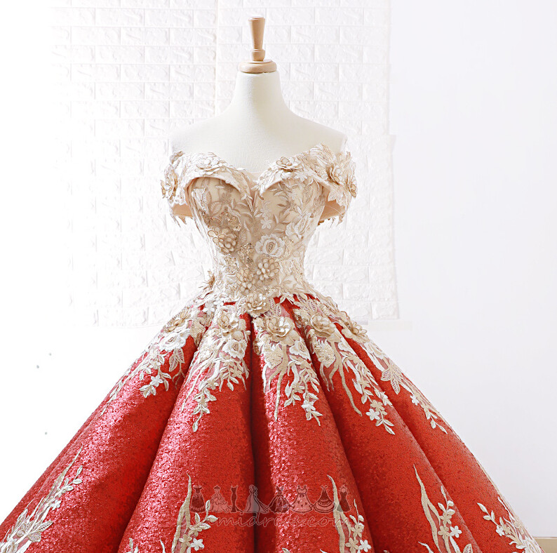 Lace-up Floor Length Off Shoulder Formal Fall Puffy Quinceanera Dress