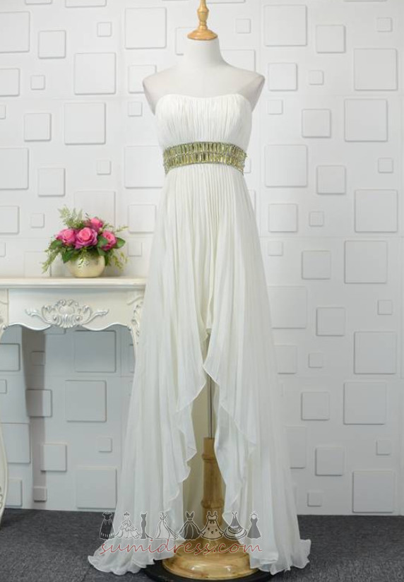 Lace-up Hemline Asymmetrical Natural Waist Chiffon Sleeveless Evening Dress