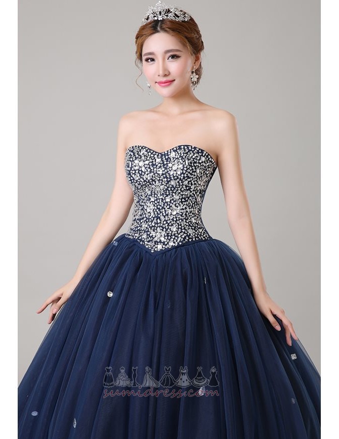 Lace-up Hourglass Ceremony Sequined Sweep Train Natural Waist Quinceanera Dress