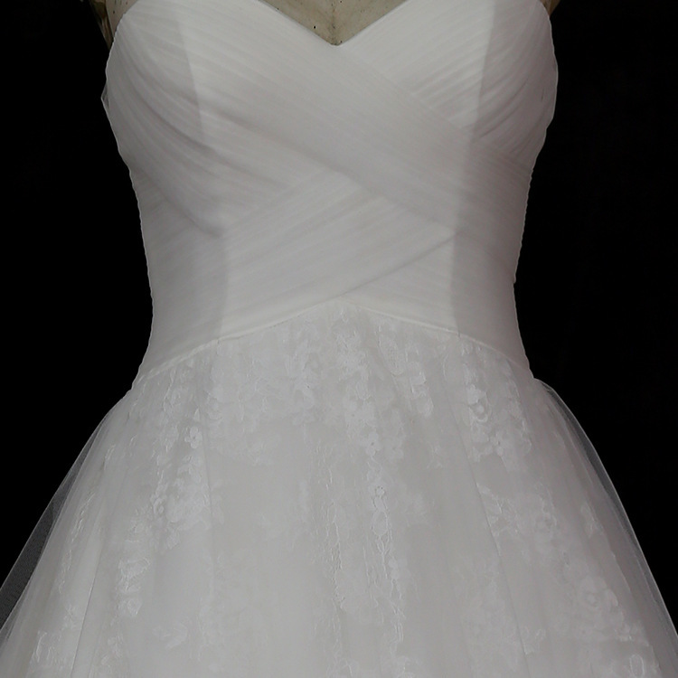 Lace-up Long Sweetheart Chapel Train A-Line Satin Wedding Dress